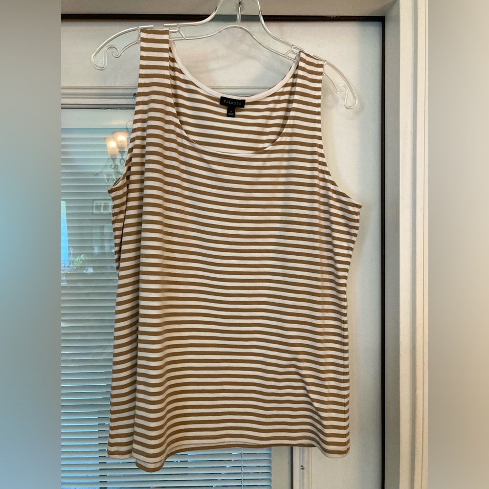 Talbots Brown/WhiteStriped Tank Top